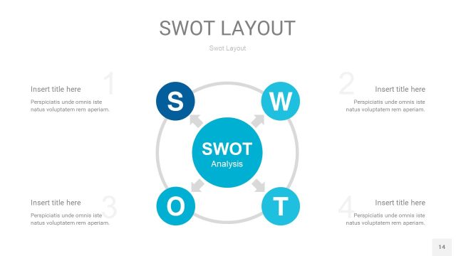 宝石蓝SWOT图表PPT14