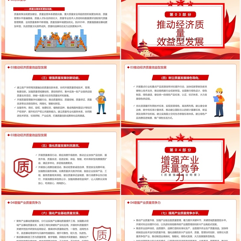 红色党政风质量强国建设纲要PPT模板
