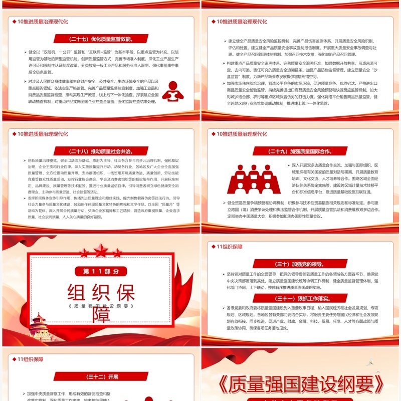 红色党政风质量强国建设纲要PPT模板