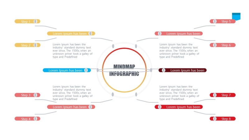 彩色思维导图逻辑PPT信息可视化图表4