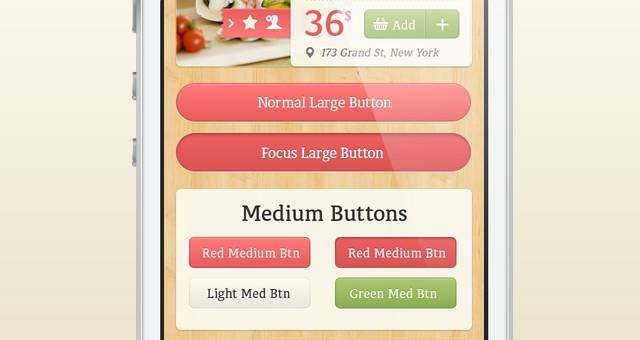 美食iPhone App UI Kit Psd 美食iPhone App UI Kit Psd