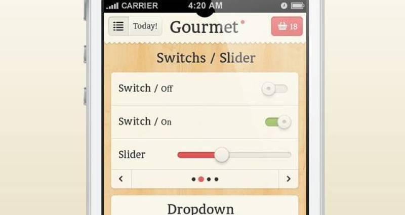 美食iPhone App UI Kit Psd