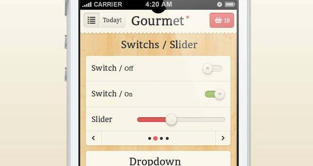 美食iPhone App UI Kit Psd 美食iPhone App UI Kit Psd