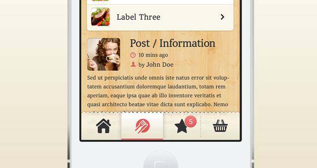 美食iPhone App UI Kit Psd 美食iPhone App UI Kit Psd
