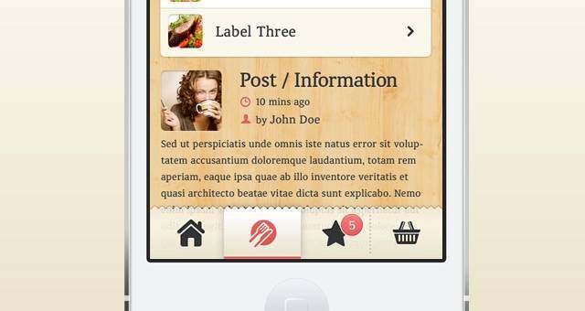 美食iPhone App UI Kit Psd