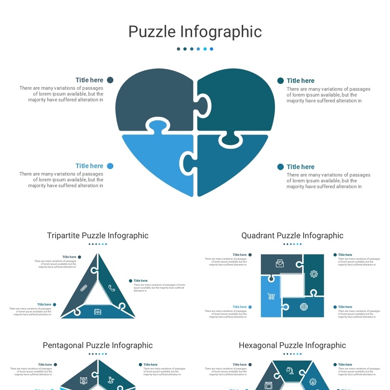 拼图信息图PPT素材模板Puzzle Package