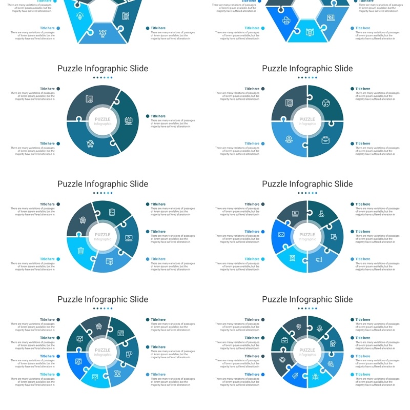 拼图信息图PPT素材模板Puzzle Package