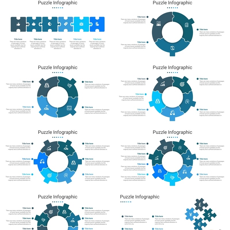 拼图信息图PPT素材模板Puzzle Package