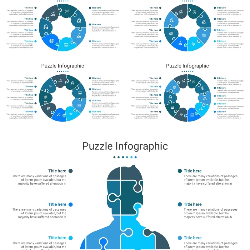 拼图信息图PPT素材模板Puzzle Package