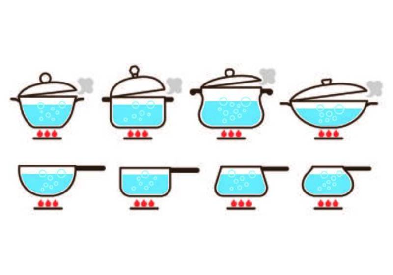 锅与沸水图标矢量