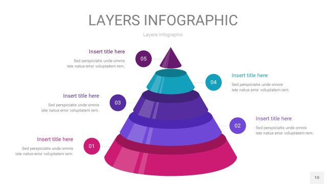 紫蓝色3D分层PPT信息图10