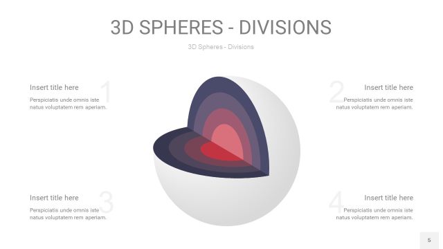 紫黄色3D球体切割PPT信息图5