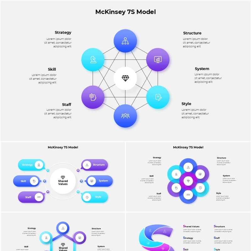 浅色麦肯锡信息图PPT模板素材McKinsey Infographic Light
