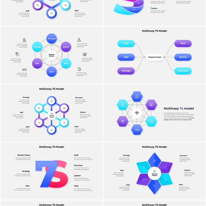 浅色麦肯锡信息图PPT模板素材McKinsey Infographic Light