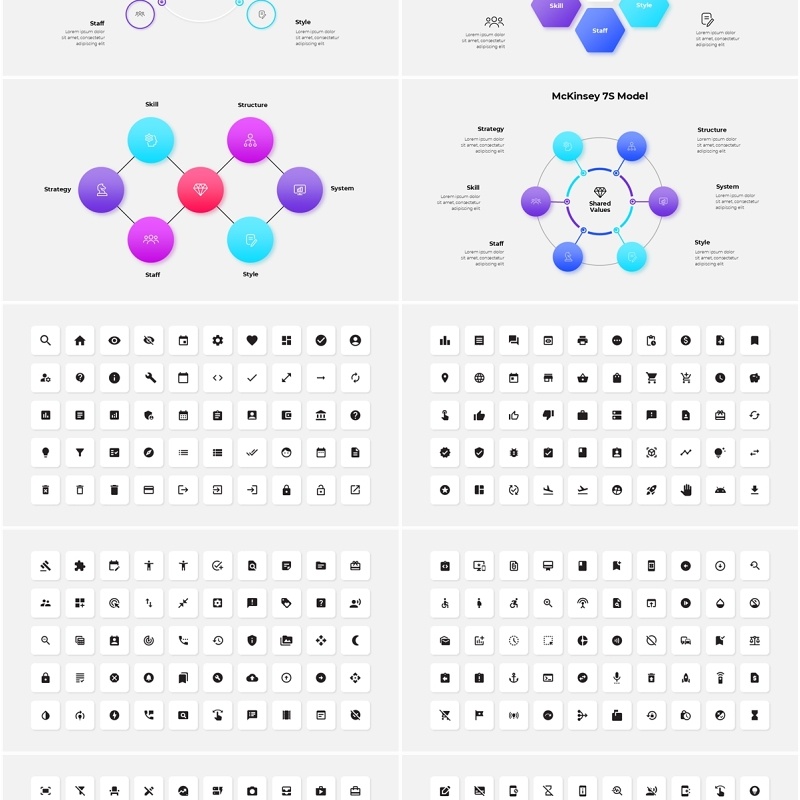 浅色麦肯锡信息图PPT模板素材McKinsey Infographic Light