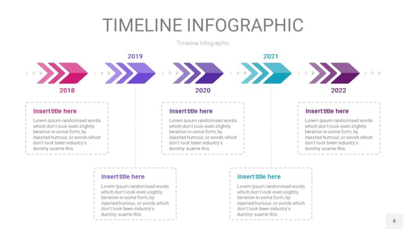 粉紫蓝色时间轴PPT信息图8