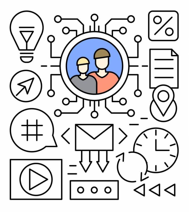  的线性社交媒体矢量图