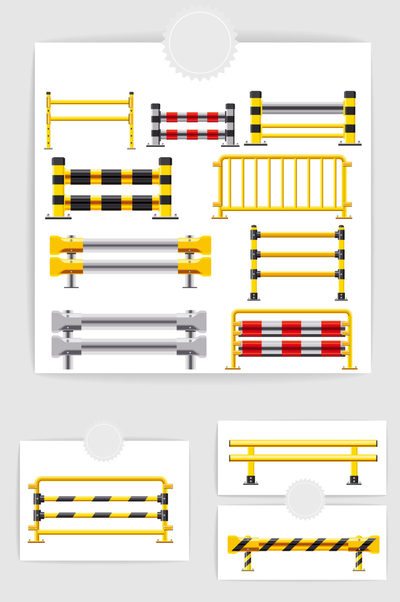 矢量高清道路护栏围栏