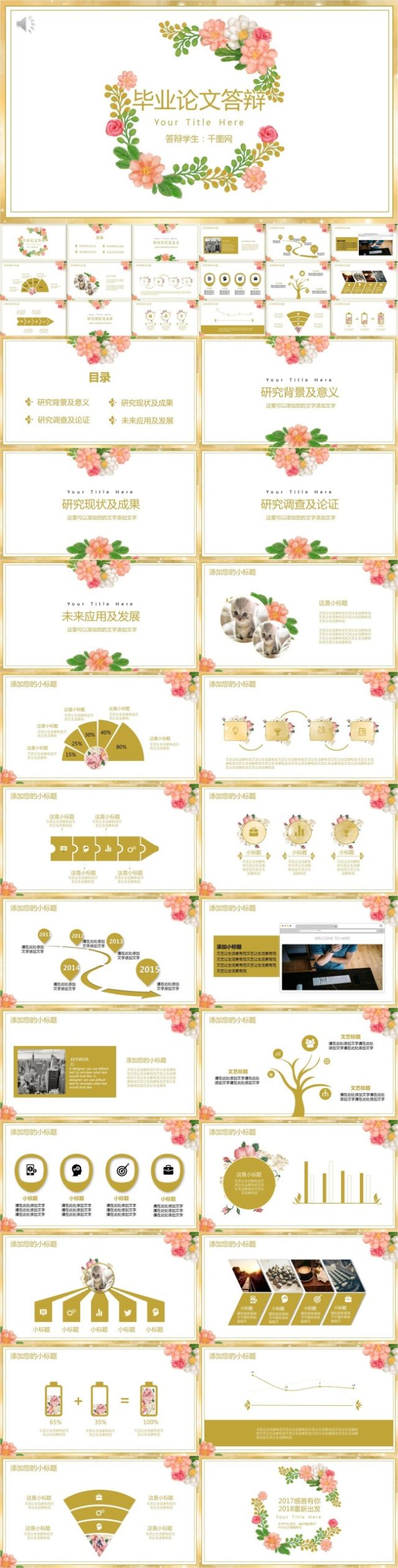 小清新毕业答辩PPT模板 小清新毕业答辩PPT模板