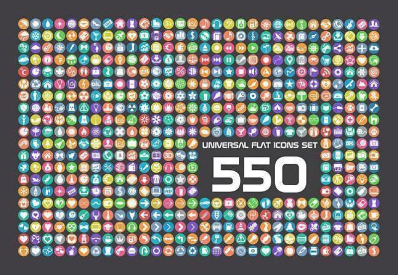 550个扁平化icon图标