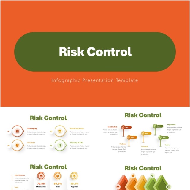 风险控制数据分析PPT信息图表素材Risk Control Infographics