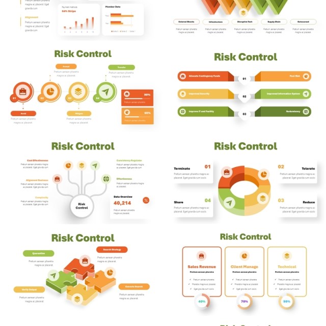 风险控制数据分析PPT信息图表素材Risk Control Infographics