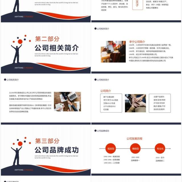 李宁公司品牌发展战略动态PPT模板 李宁公司品牌发展战略动态PPT模板
