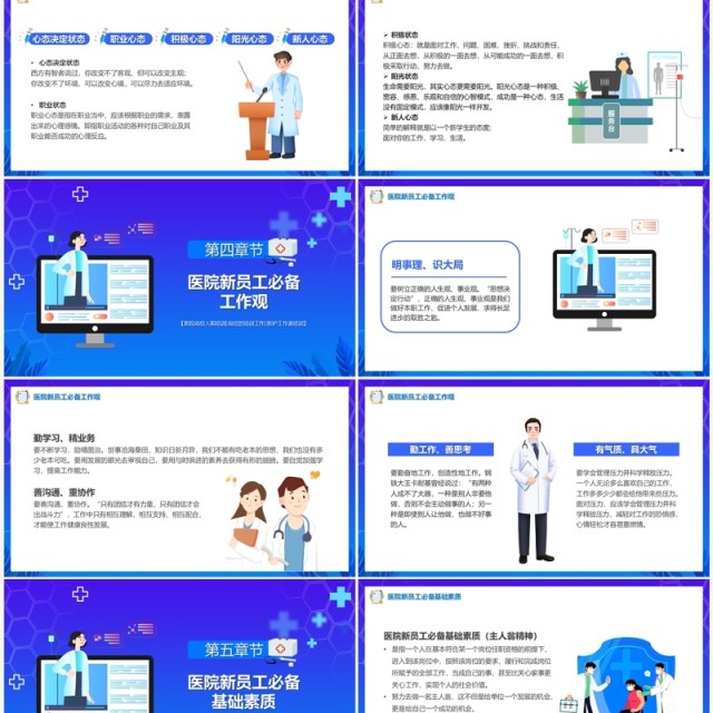 紫色医院新员工岗位入职培训PPT模板 紫色医院新员工岗位入职培训PPT模板