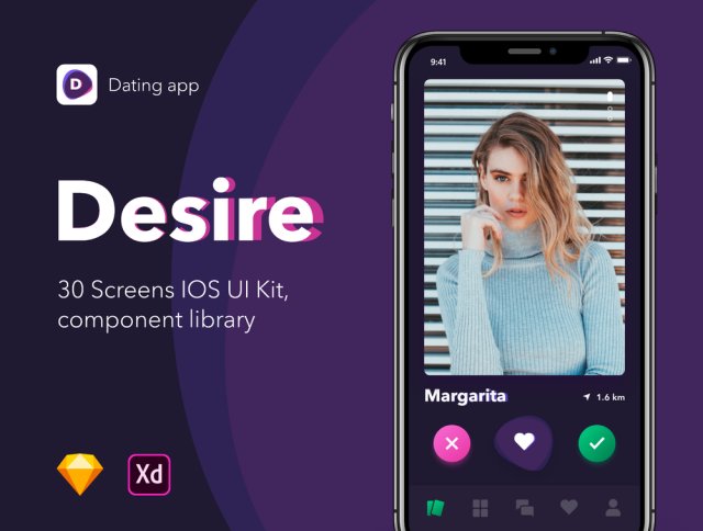 适用于Sketch，Adobe XD，Desire UI Kit的30个移动屏幕UI工具包