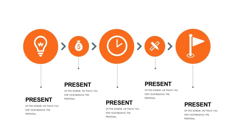 橙色简约通用PPT图表-5