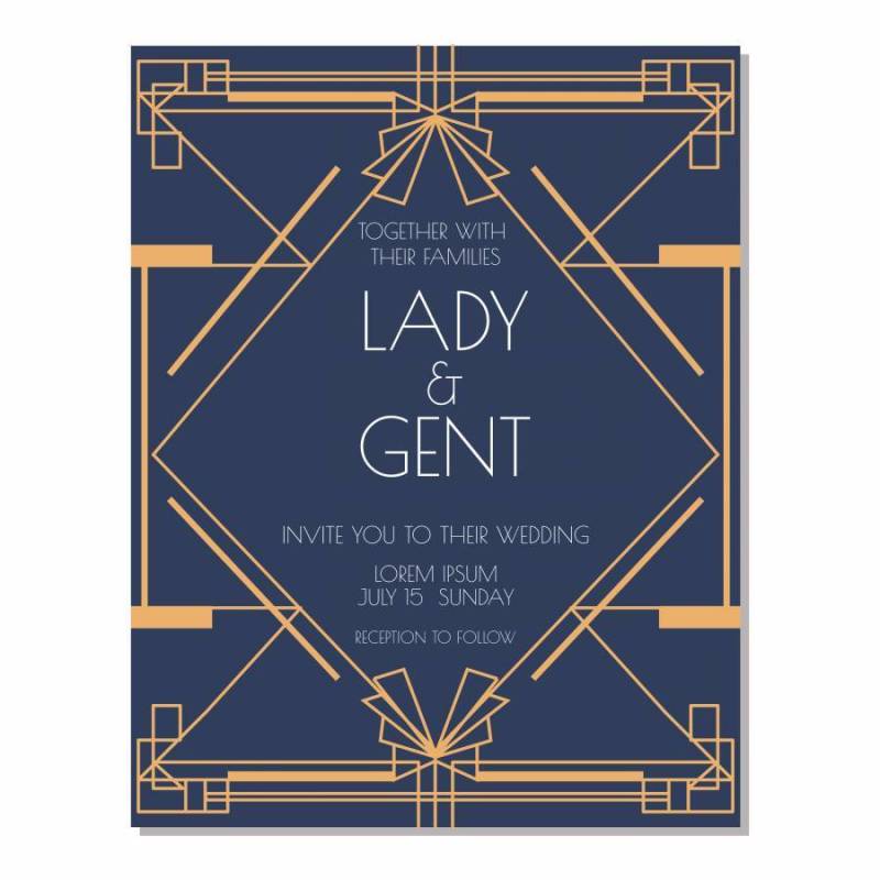 婚礼卡邀请矢量