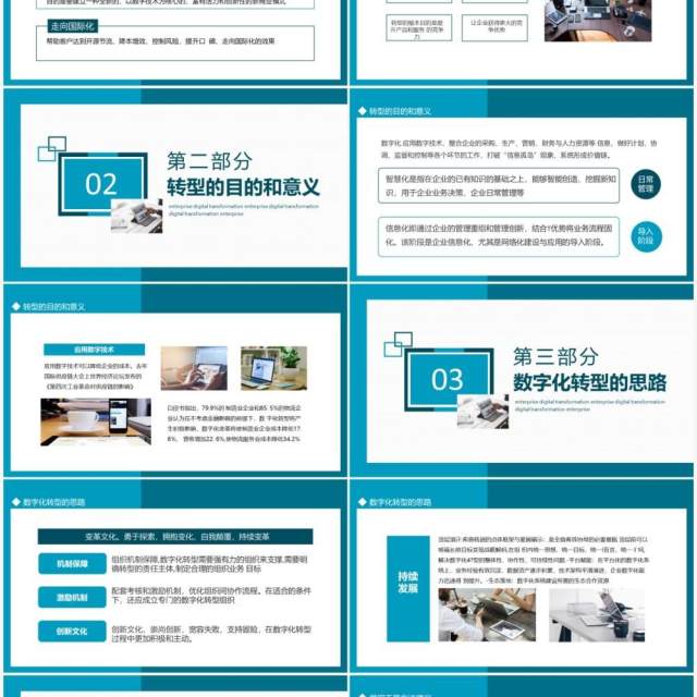 企业数字化转型思路方法及案例动态PPT模板