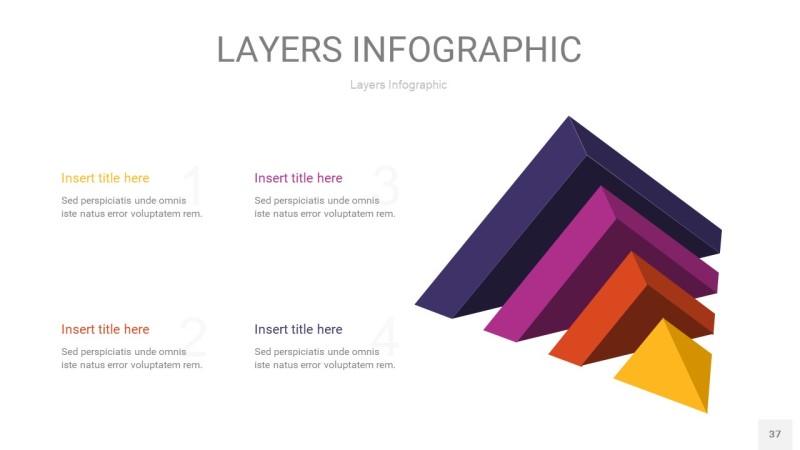 彩色3D分层PPT信息图37
