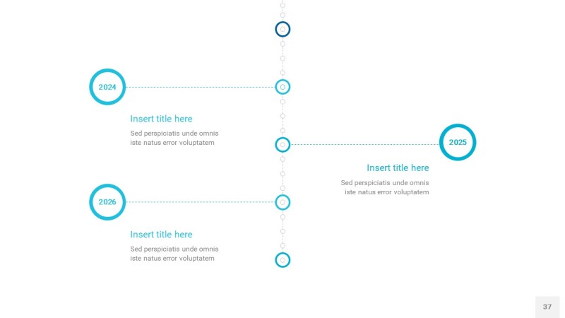 宝石蓝时间轴PPT信息图37