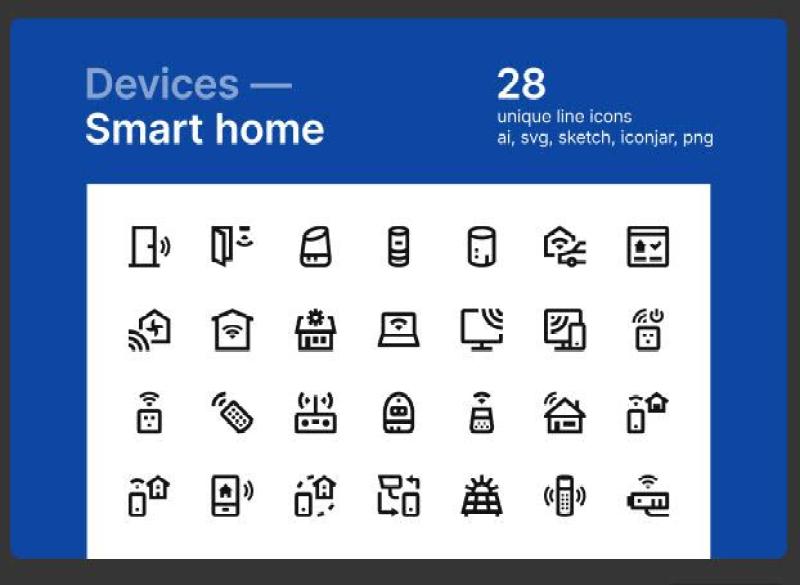 智能家居设备图标元素Smart home devices