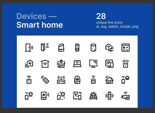 智能家居设备图标元素Smart home devices 智能家居设备图标元素Smart home devices