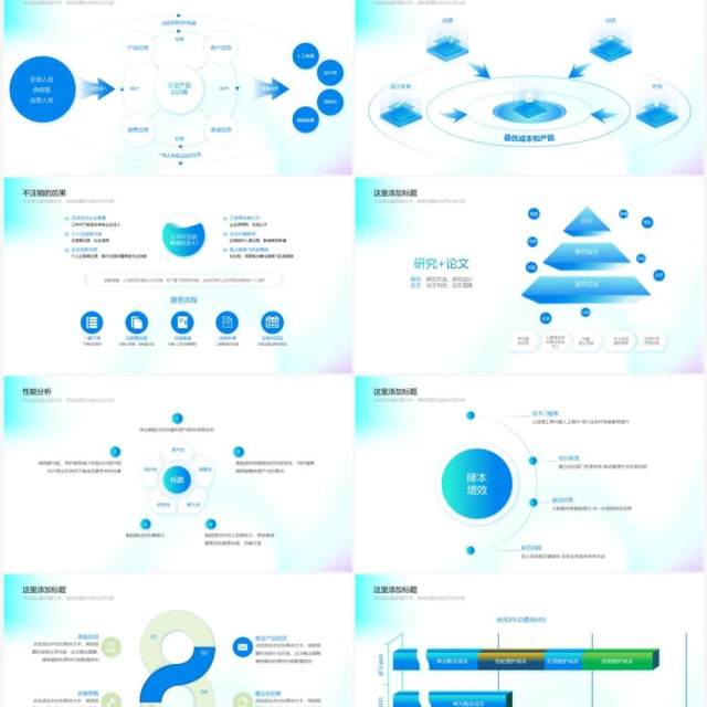 淡蓝色互联网公司产品流程结构图思维导图素材PPT模板