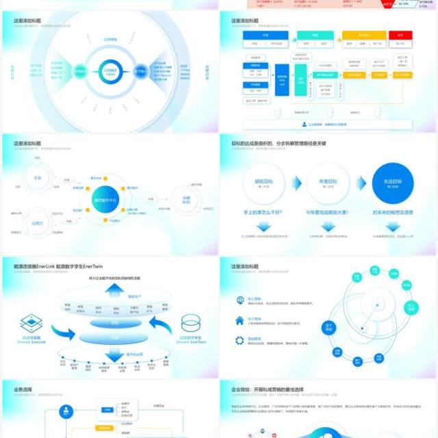 淡蓝色互联网公司产品流程结构图思维导图素材PPT模板