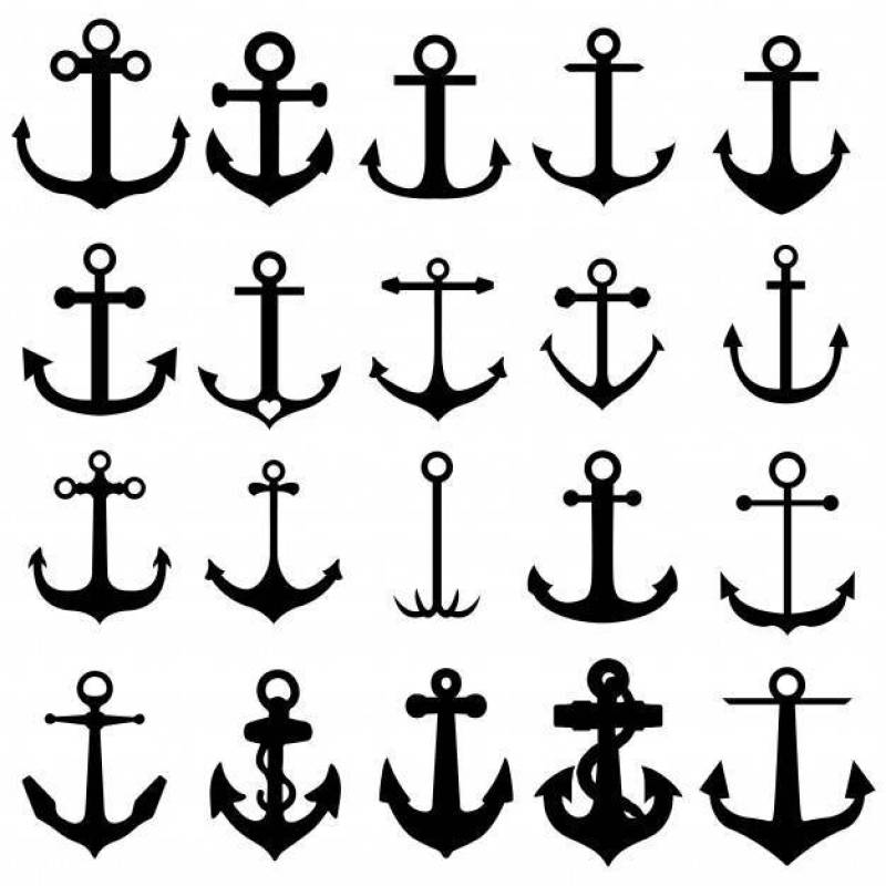 Anchor Nautical Sport Symbol Clipart Silhouette Vector
