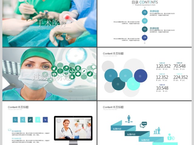 医药医疗医生手术急救卫生医院PPT模板