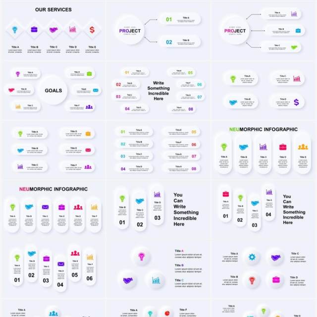 微粒体阴影信息图表图标PPT素材元素Neumorphic 微粒体阴影信息图表图标PPT素材元素Neumorphic