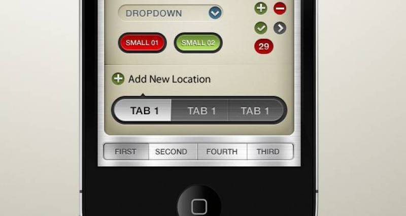 Chrome iPhone App UI Kit Psd