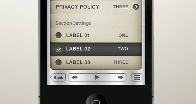 Chrome iPhone App UI Kit Psd