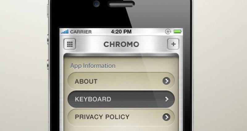 Chrome iPhone App UI Kit Psd