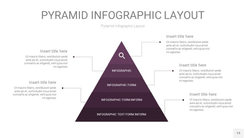 深紫色3D金字塔PPT信息图表19
