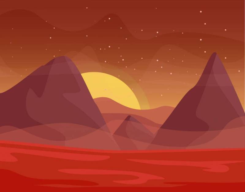独特的火星风景向量