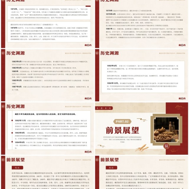 红色中国风非遗系列之藏医药介绍PPT模板 红色中国风非遗系列之藏医药介绍PPT模板