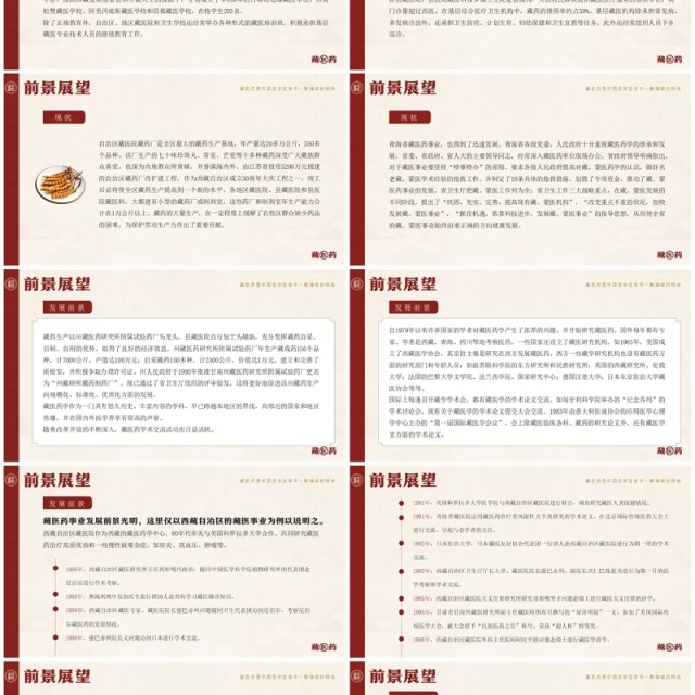 红色中国风非遗系列之藏医药介绍PPT模板 红色中国风非遗系列之藏医药介绍PPT模板