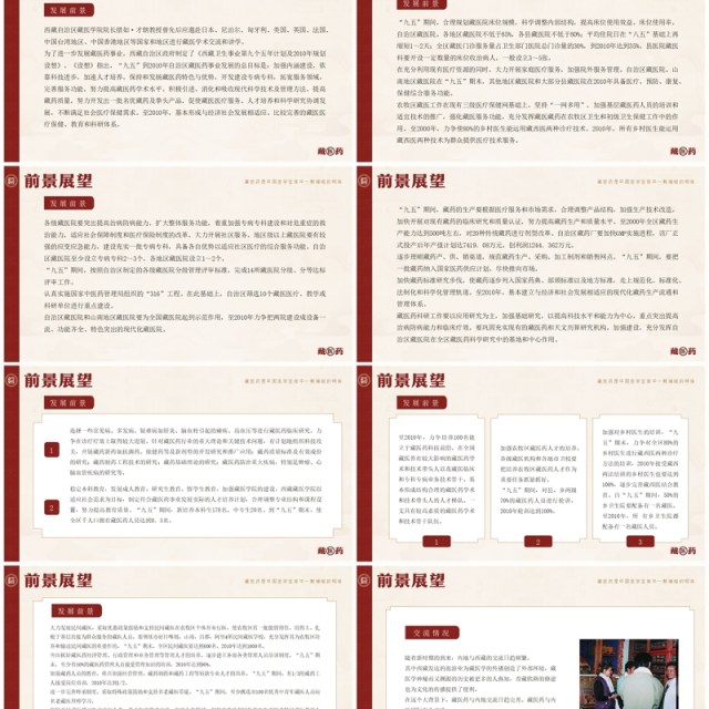 红色中国风非遗系列之藏医药介绍PPT模板