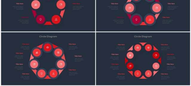 深色背景红色流程结构图目录摘要并列信息图表PPT素材Infographic Red